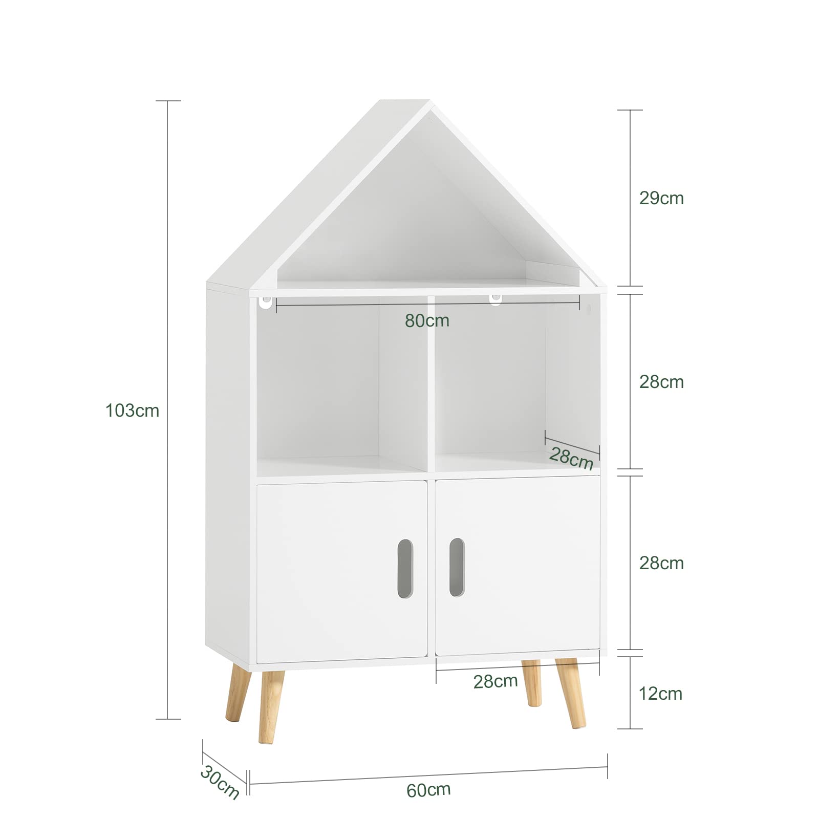 SoBuy Librería Infantil con Puertas Soporta hasta 70kg 60x30x103cm