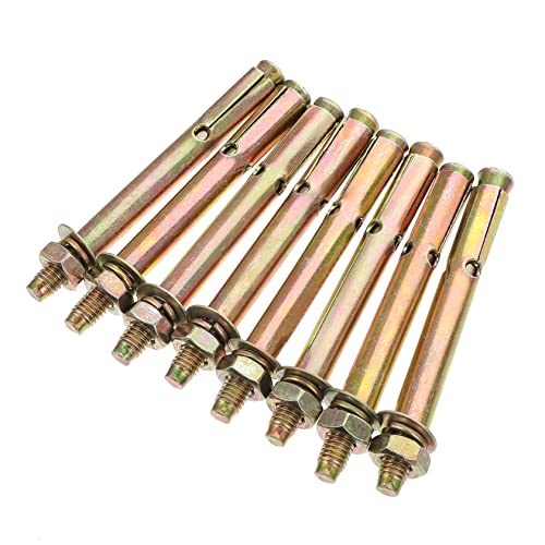 SOLUSTRE 8pcs Zinc Plated Anchor Expansion Bolts M8 x 80mm Climbing Anchor Bolt Drywall Screws