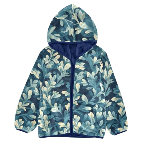 Underwater Sea Plants Girls Fleece Jacket Girls Fall Jacket Girls Zip Up Hoodie Girls Sherpa Jacket 2-10T