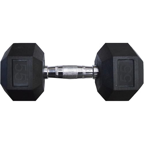 Rage Fitness Rubber Coated Dumbbells - No Roll Design Easy-Grip Steel Knurled Handle, Weights Dumbbells Set for Strength Training - Ideal Weights Set for Home Gym - SOLD INDIVIDUALLY - Black