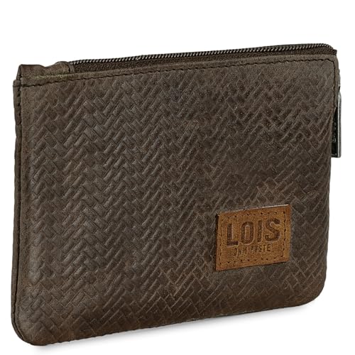 Lois - Porte Monnaie Homme Cuir Souple Petit Format - Petit Porte Monnaie Homme - Bourse Porte Monnaie Multi Rangements Anti RFID. Porte Carte Cuir., Marron
