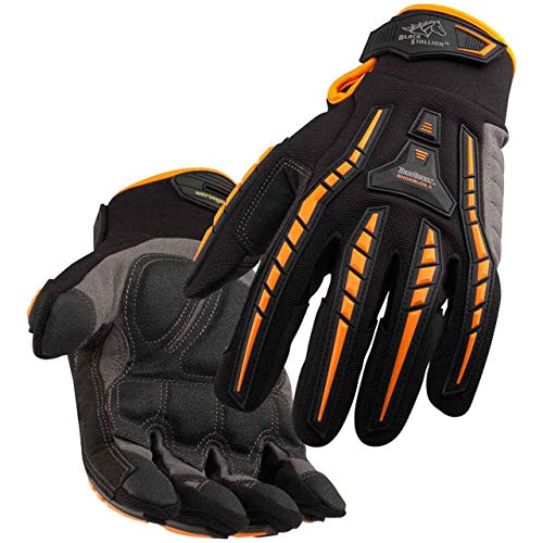 BLACK STALLION ToolHandz Anti-Vibration Leather Mechanic's Gloves GX100 - MEDIUM