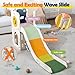 Toddler Slide Playground Playset, 6-in-1 Kids Indoor Outdoor Slide with Climber, Basketball Hoop, Telescope & Toy Storage, Toddler Slide for Age 1-3 (Blue&Yellow)