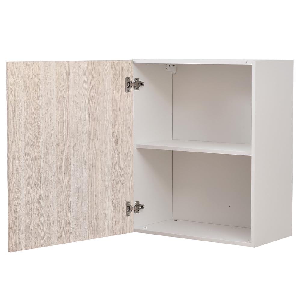 Shally Dogan Pensile da Cucina a Parete, Armadio Sospeso in Legno con Anta Singola 1 Ripiano e 2 Scomparti, Armadietto da Muro Spazioso e Resistente, Dimensioni 60 x 32 x 72H cm (Olmo)
