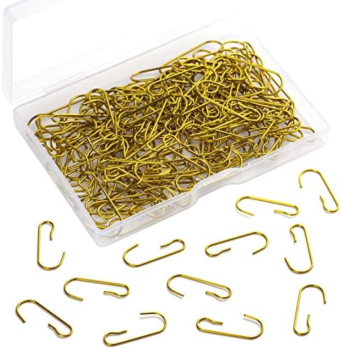 Omirome Christmas Ornament Hooks,Gold Ornament Hooks with Storage Box,Bendable Metal Wire Hanging Hook for Christmas Tree Decoration Party Balls Décor(Gold,160 Pieces)