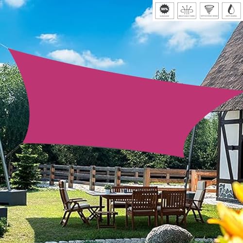 Voile d'ombrage imperméable 2,5 x 2 m avec corde et kit de fixation extérieur