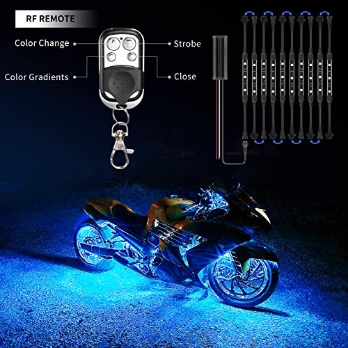 SUPAREE 10PCS Motorcycle Underglow LED Light Kits Multi-Color Control Motorcycle Atmosphere Light RGB Flexible Strips Ground Effect Light for Motorcycle - Thumbnail 3