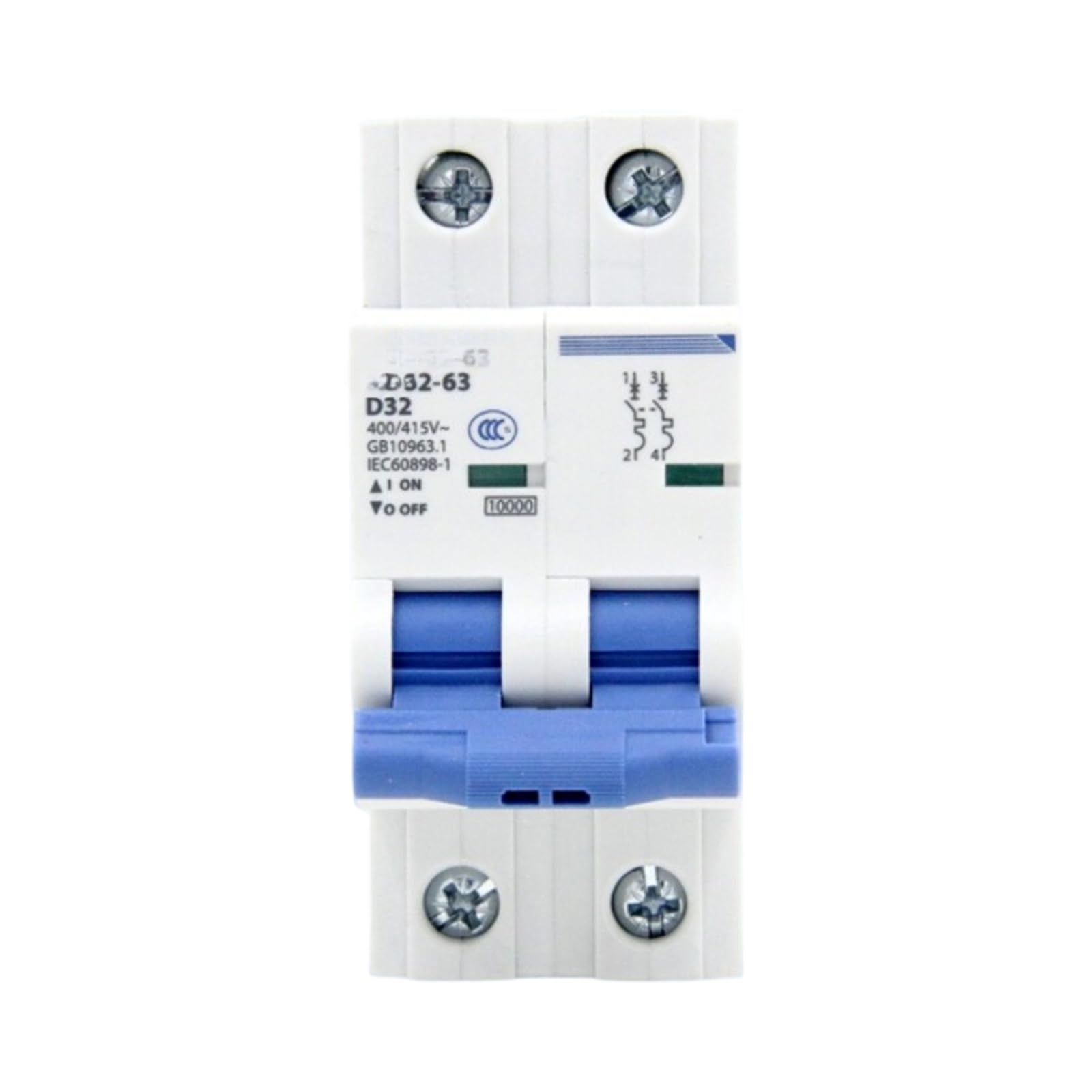 Interruttore magnetotermico 2-6 2P 6-63A(16A; 1P)