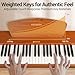 MOSEN Digital Piano 88 Key Weighted Keyboard, Full-size Electric Piano for Beginners, Hammer Action Piano Keyboard, with Sheet Music Stand, Triple Pedal, Power Adapter, USB-MIDI Connecting, Brown