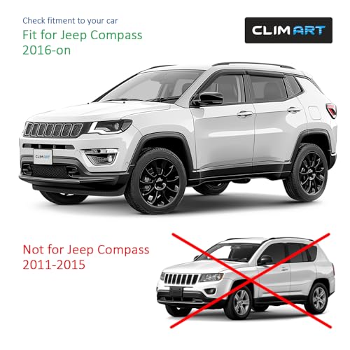 Deflectores Jeep Compass evitan entrada de agua CLIM ART ventanas 4 piezas 3