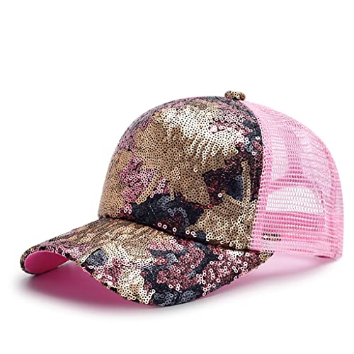 Casquette brodée à paillettes pour femme le chapeau de soleil en mesh idéal