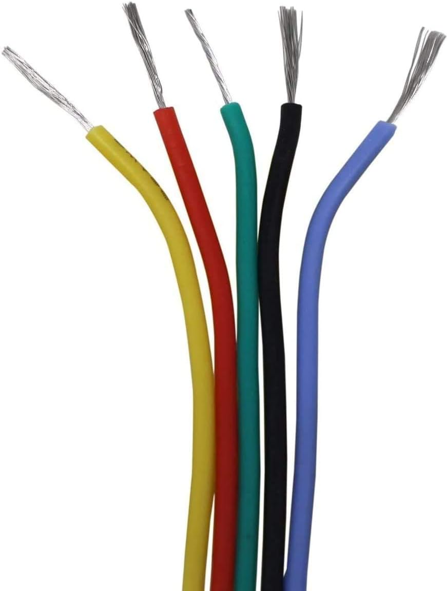 Fielect PVC Electrical Wire 22 AWG Tinned Copper Stranded Hook-up Wire 65.6ft Colorful