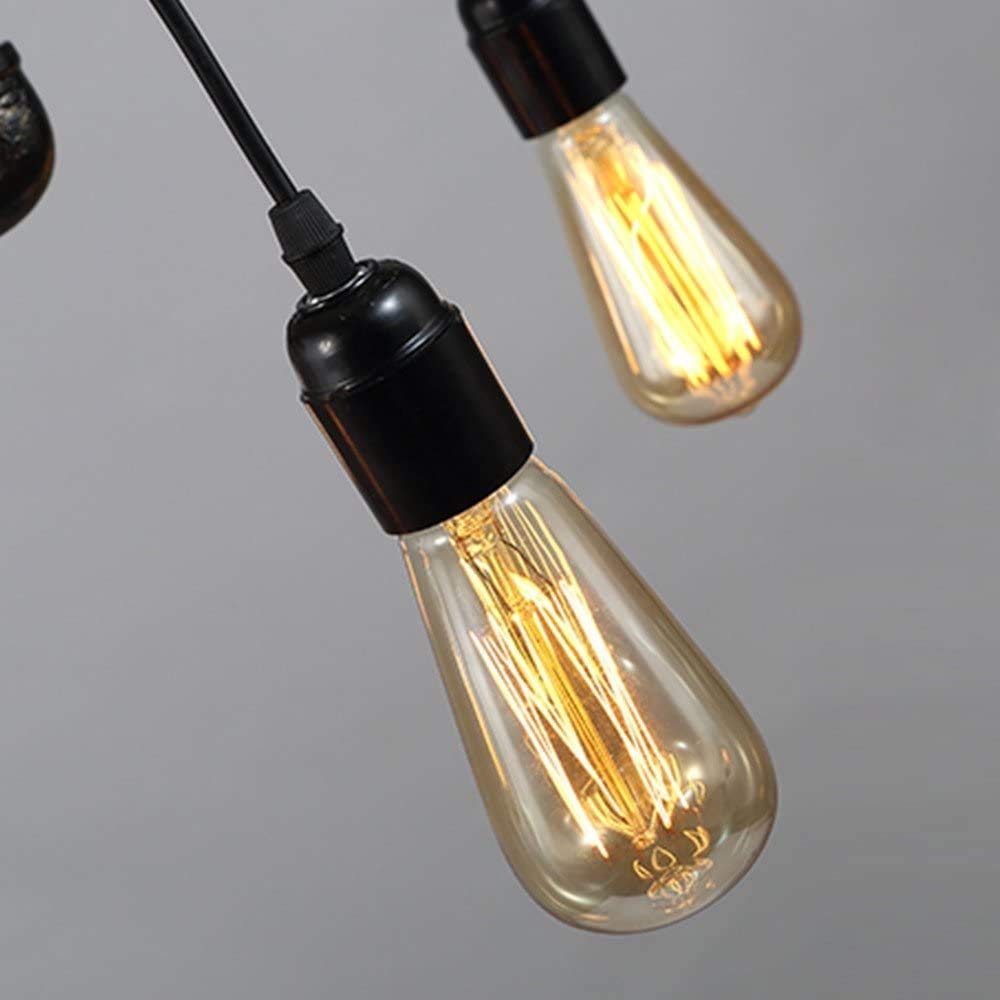 3 Way Industrial Vintage Ceiling Lights Metal Pipe Retro Loft Pendant Lamps UK E - Foto 4