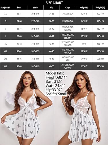 Image of Avidlove Women Lace Lingerie Babydoll Sexy Chemise Exotic Nightgowns Bridal Nightdress