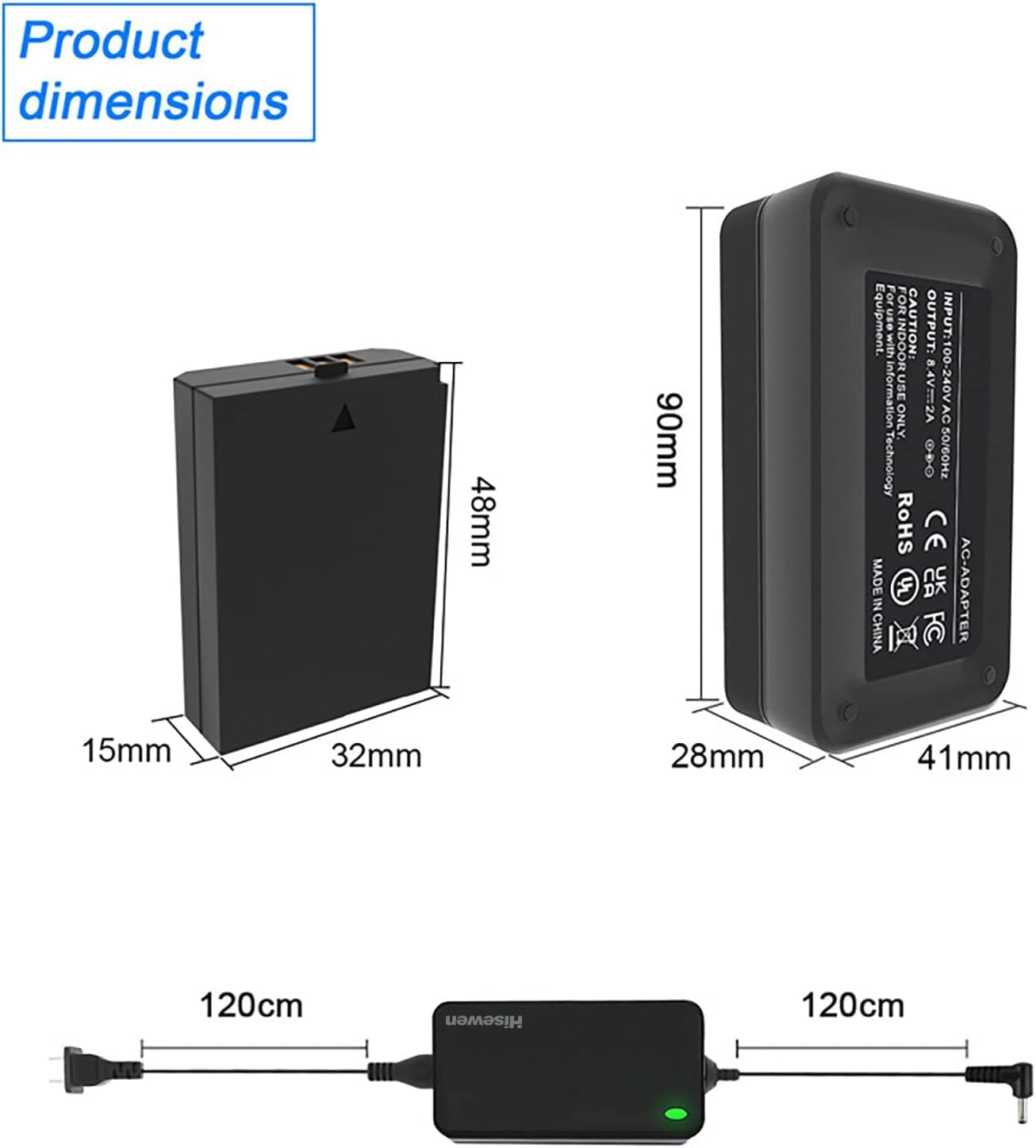 ACK-E10 Adapter Ladegerät LP-E10 Dummy-Akku DR-E10 DC Koppler Ladegerät Kit für Canon EOS Rebel T3 T5 T6 T7, Kiss X50 X70 X80 X90, EOS 1100D 1200D 1300D 1500D 2000D Kameras