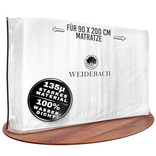 WEIDEBACH® robuste Matratzenhülle, 100% dicht, für 90 x 200 cm SINGLEMATRATZEN, Matratzenbeutel mit Reißverschluss, Aufbewahrungstasche für...