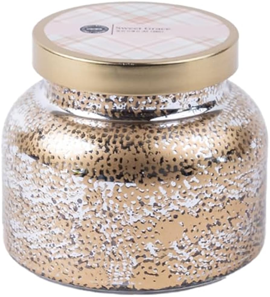 Bridgewater Candle Sweet Grace Decorative Metallic Jar Scented Candle | Candle for Home | Soy Wax Blend | 18 oz | Up to 65 Hour Burn Time | Passion Fruit, Sparkling Tea, Patchouli