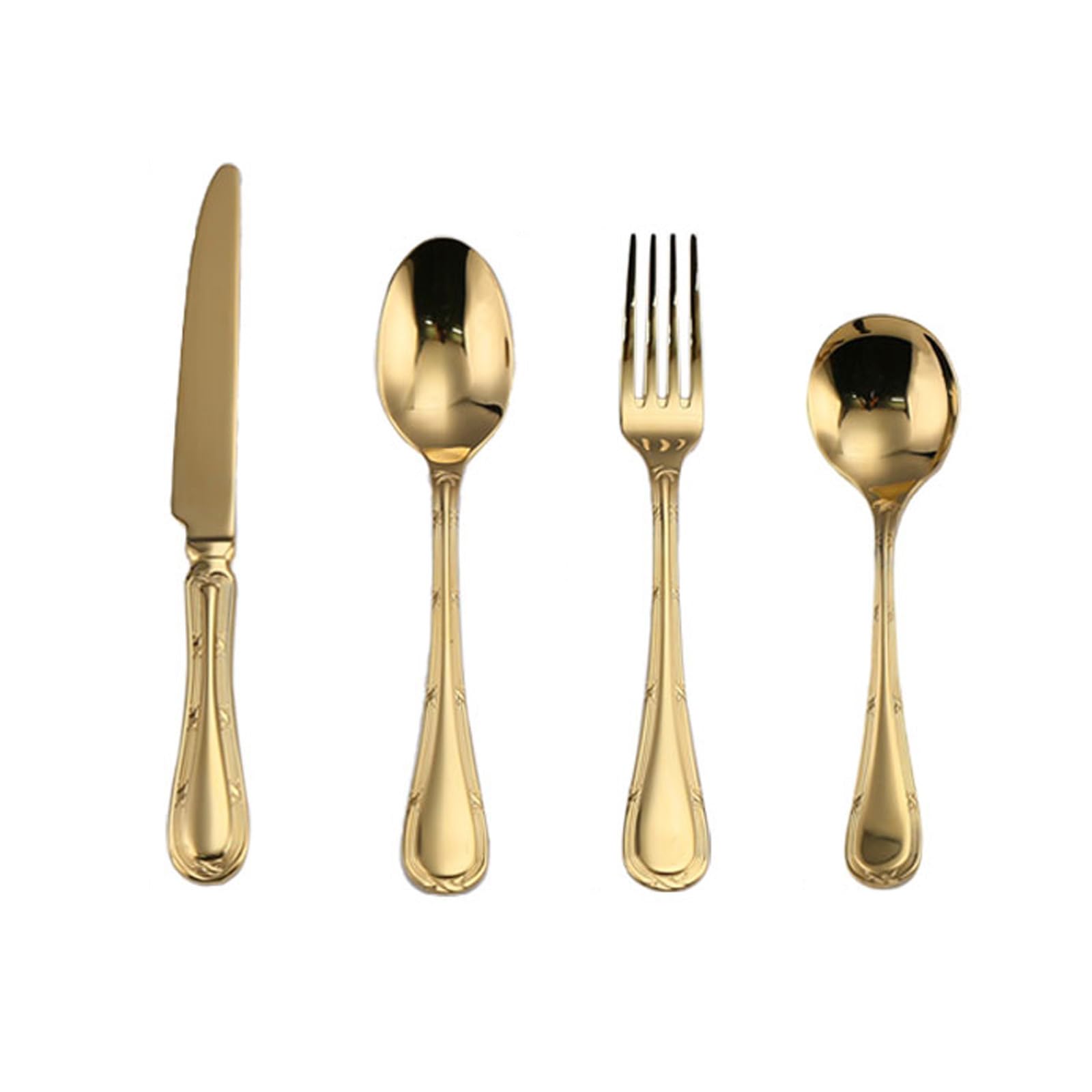 72 Pieces Silverware Set,18/8 stainless steel set for 18,Flatware set Water droplet gold/silver, Fine Silverware set and Dishwasher Safe 02