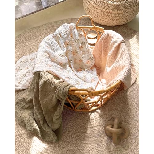 Image of lulumoon Baby Muslin Crib Sheets: Soft & Breathable Fitted Crib Sheets for Boys - Green Leaf Sheets for Standard Crib 2Pack