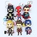 MMMARKA 6Pcs Marvel Fans Schlüsselbund Superhelden Avengers Anime Klaue Maschine Schlüsselanhänger Captain America Iron Man Thor Superman Puppe Auto Anhänger Schlüsselring