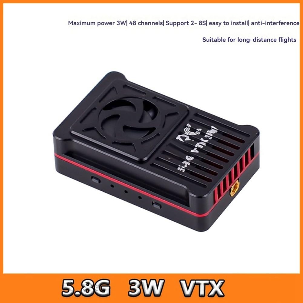 Trasmettitore Video FPV Ad Alta Potenza da 5.8G 3W VTX A 48 Canali per Droni FPV A Lungo Raggio e Modelli RC, Supporto per Batterie da 2-8S