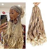 Ombre Blonde French Curly Braiding Hair 8packs 16inch 27/613 Color Pre Stretched Curly Ombre Brai...