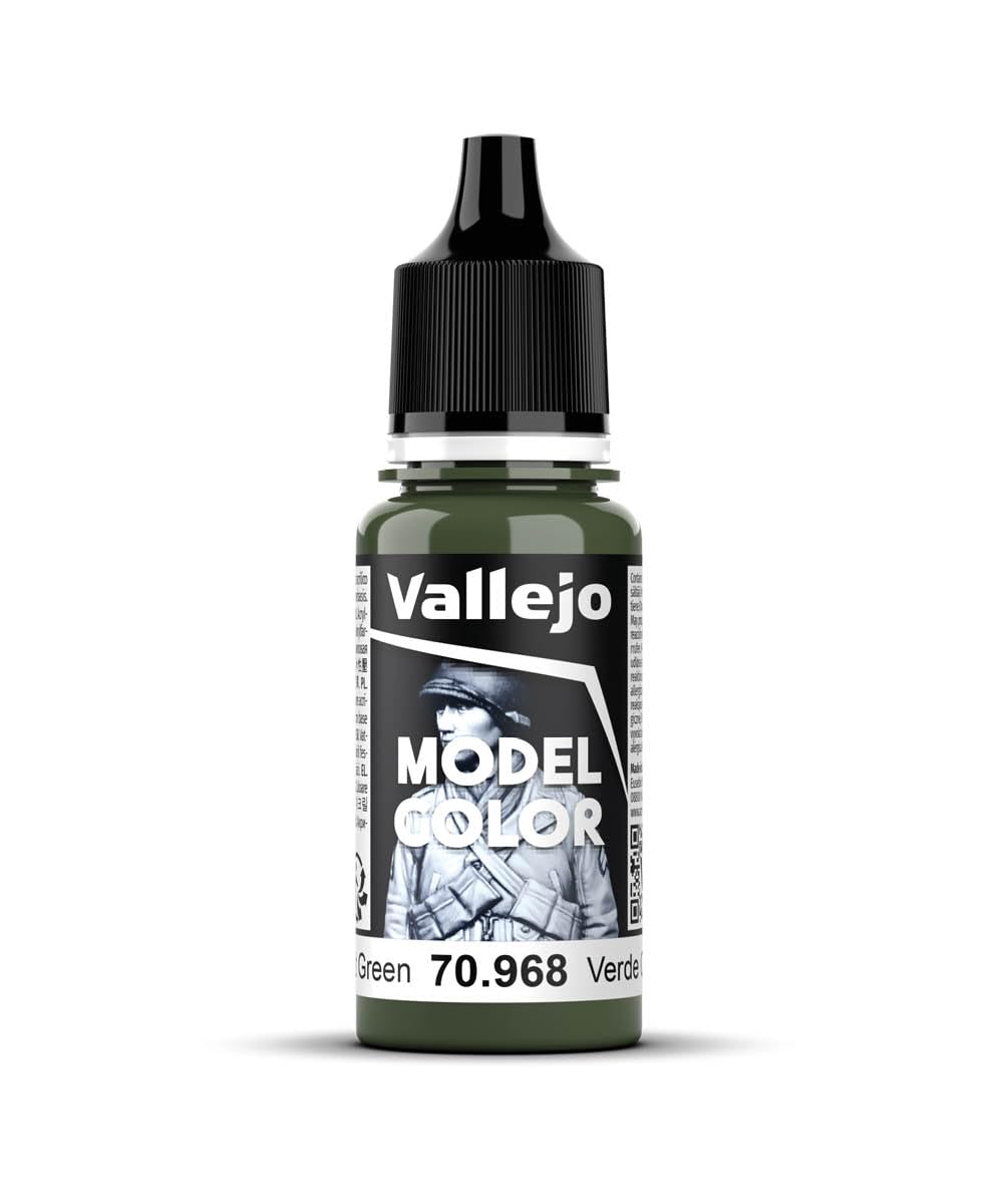 Vallejo Model Color Acrylic Paint, Flat Green, 18 ml, Self-Leveling, BSL System for Modeling and Miniatures