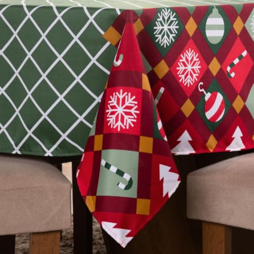 Toalha de Mesa 8 lugares Natal 2,50m x 1,45m Estampa Natalna Moderna e Exclusivas Tecido Oxford Qual