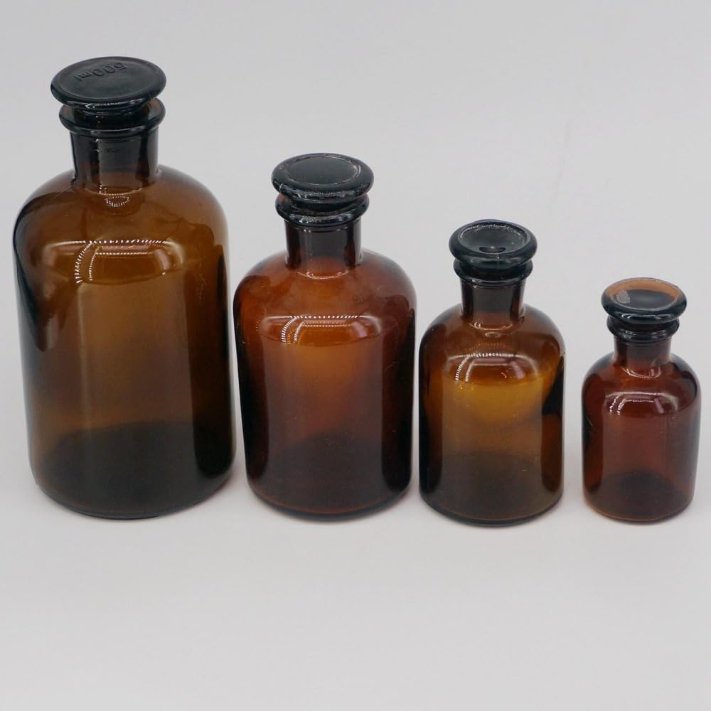 Botella de reactivo de vidrio, botella de reactivo de boca estrecha de 60ml-500ml, botella de reactivo marrón de boca pequeña(60-1000ml)