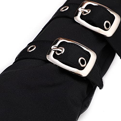 Stylish punk style wrist strap mittens, black milk silk mittens party decoration, suitable for multiple scenes