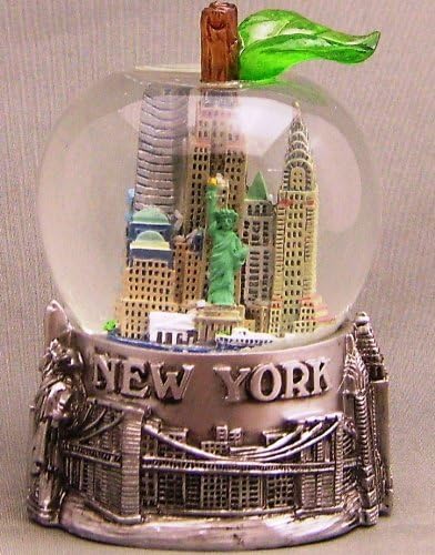 New York City Silver Apple Snow Globe 65mm by Sign Me Up