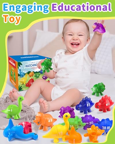 Image of Number Dinosaur Toys for Kids 3-5, Montessori Learning Toys for 3 Year Old