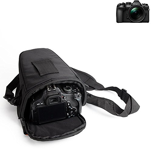 Per Olympus OM-D E-M1 Mark II: IMPOSTAZIONI: A) Sacchetto imbottito per la fotocamera compatibile con Olympus OM-D E-M1 Mark II ecc. Con materiale esterno in materiale espanso spessore 1 cm e tracetra. B) tracolla con imbottitura.