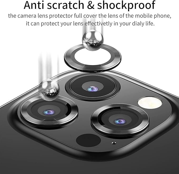 Image of DD SON Back Camera Lens Protector Tempered Glass For iPhone 12 Pro Max (Black) Case Friendly with Edge to Edge Coverage and Easy Installation Kit, Pack of 1