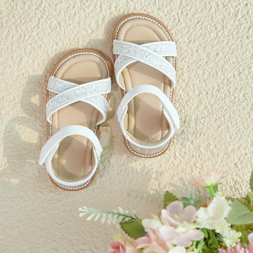 Image of Otter MOMO Girls Open Toe Princess Flat Sandals with Comfort Sole Summer Sandals