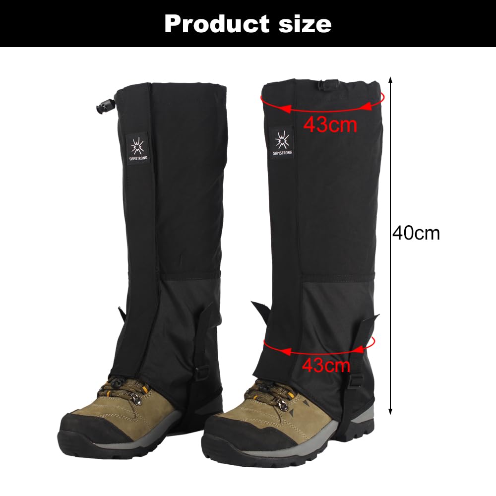 Ghette Impermeabili Trekking, 2 Pezzi Regolabili Traspiranti Ghette da Esterno per Unisex, per la Protezione delle Gambe per Escursionismo, Alpinismo, Sci