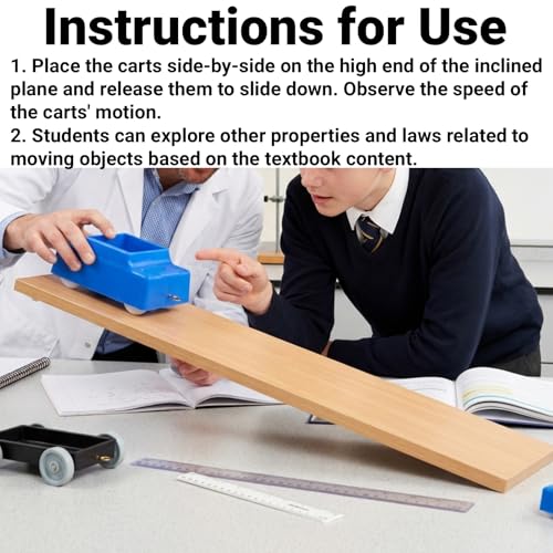 Image of Physics Experiment Car Mini Adjustable Wheel Friction Dynamics Cart for High School College Physics Lab Classroom Demonstration (Physics car)