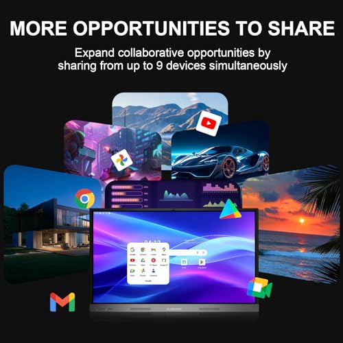 Image of Smart Board 55 inch 4K Interactive Whiteboard Google EDLA-Certified for Classroom Office Home School, OTA Software Updates 8GB RAM + 128GB Storage