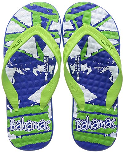 Image of BAHAMAS Men's BH0028S N. Blue Fl. Green Flip Flops 11 (BH0028SNBFG0011)