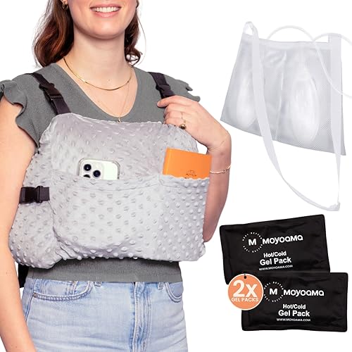 MOYOAMA Post Mastectomy Pillow Hands-Free Protection with Secure Strap & Easy-Clean Washable Cover Breast Surgery Must Haves Breast Reduction Recovery Supplies Breast Augmentation