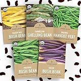 Organic Bean Seeds Variety Pack - 5 Individual Packs - 2026 Season - Golden Wax Bush, Cannellini Shelling Bean and More! For Indoor & Outdoor Planting (Non-GMO, Certified Organic)