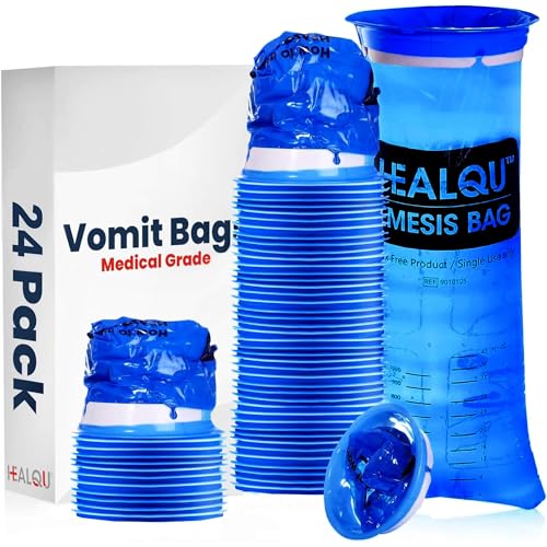 Product Image of the Hospital Vomit Bags - 24 Pack 1000ml Car Throw Up Bag - for Airsick Travel &...