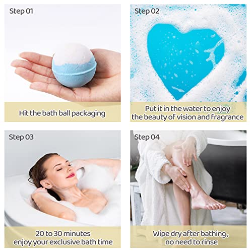 Romantic Bath Bombs Gift Set, 9 Pack Organic Bath Bombs，With Natural Essential Oils, Wonderful Fizz Effect Bath Gift For Women Men Kids, Stocking Stuffers, Christmas Gifts For Him/Her #TOP2