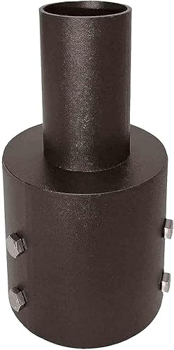 Adaptador de espiga de poste redondo de 4 pulgadas, soporte de adaptador vertical con soporte deslizante (OD 2 38 pulgadas), ideal para alumbrado