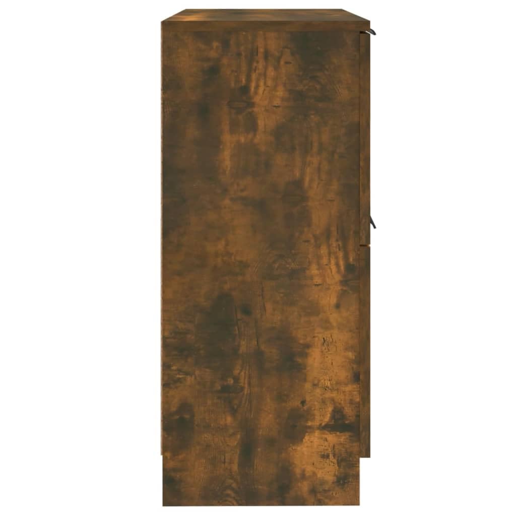 vidaXL 2X Buffets Armoires de Rangement Organisateurs de Maison Meubles de Salle de Séjour Salon Chêne Fumé 30x30x70 cm Bois d'Ingénierie