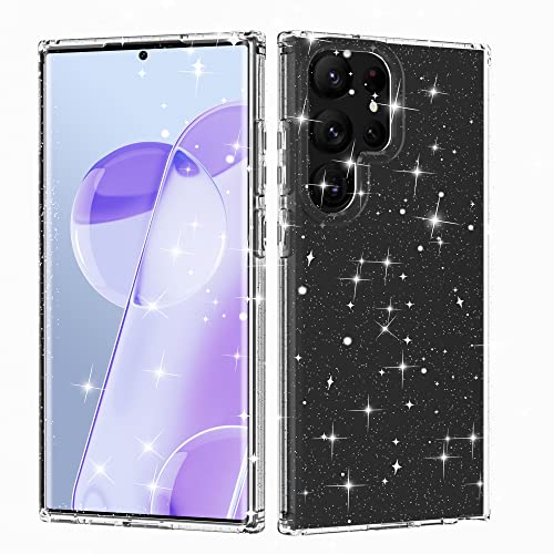 Restoo for Samsung Galaxy S23 Ultra Case Glitter for Women Girls, Cute Sparkly Bling Soft TPU Shockproof Phone Case Protective Cover for Galaxy S23 Ultra 6.8 inch - Twinkle Clear