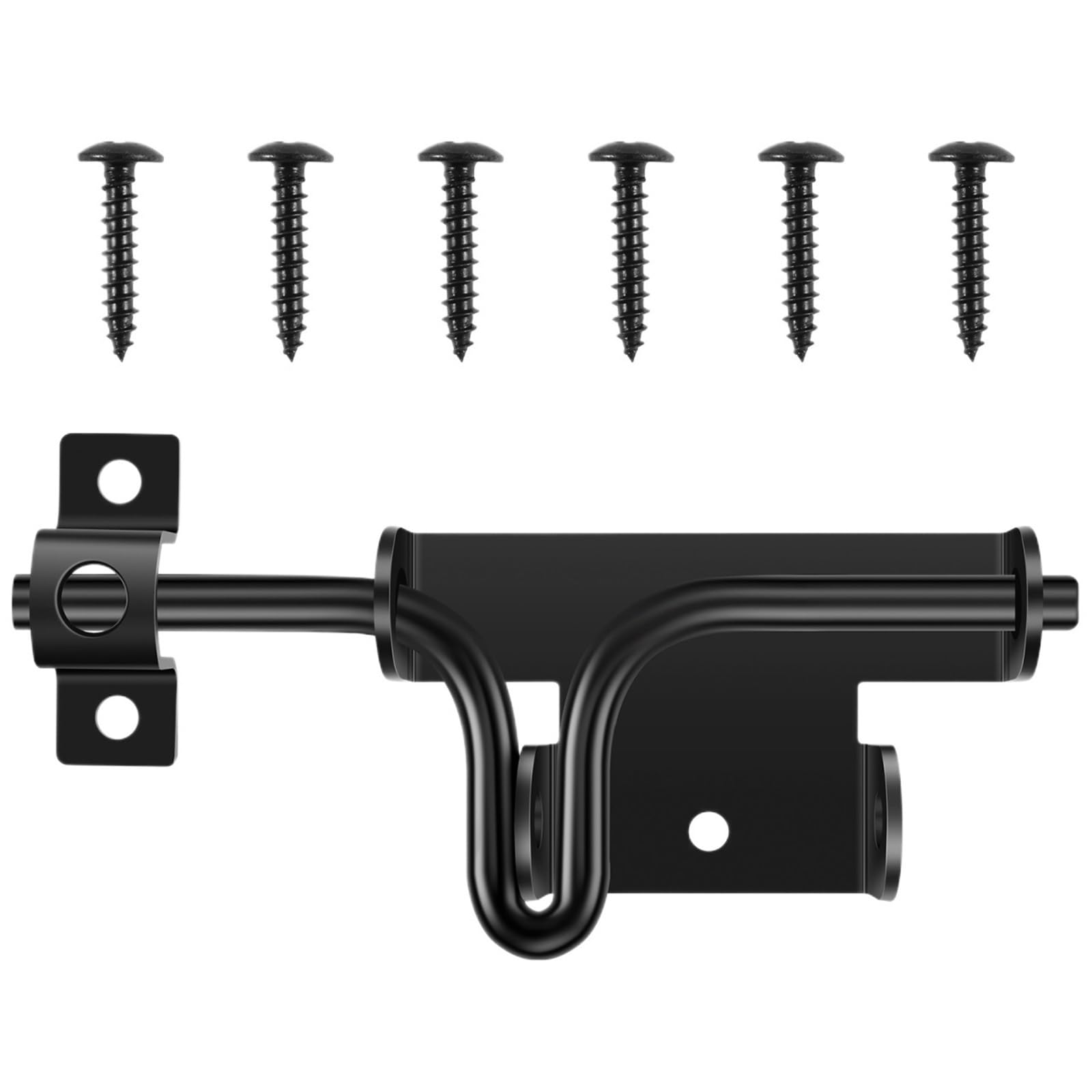 Gate Bolt Door Lock Bolt Gate Latch Locking Sliding Padlock Hole for Wooden Fence Yard Shed Barn Outdoor Doors Latches Hardware(1PCS)