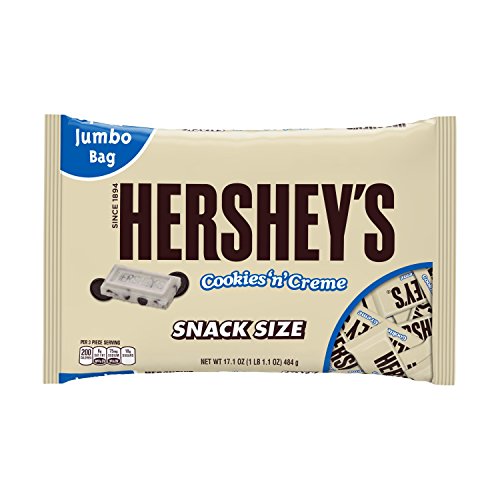 HERSHEY'S Cookies 'N Crème Candy Bar, White Creme with Cookie Bits, 17.1 Ounce Bag (Pack of 3)