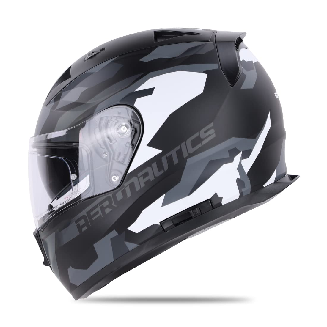 Ignyte IGN-7 CAMO ISI/DOT Certified Full Face Helmet (Large 600 MM, Matt Black Grey with Anti Fog Clear Visor)
