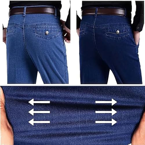 JettJeans3 - Men's High Waist Straight Fit Stretch Jeans, Jettjeans 3 for Men, Men's High Waist Straight fit Jeans-Light Blue||384